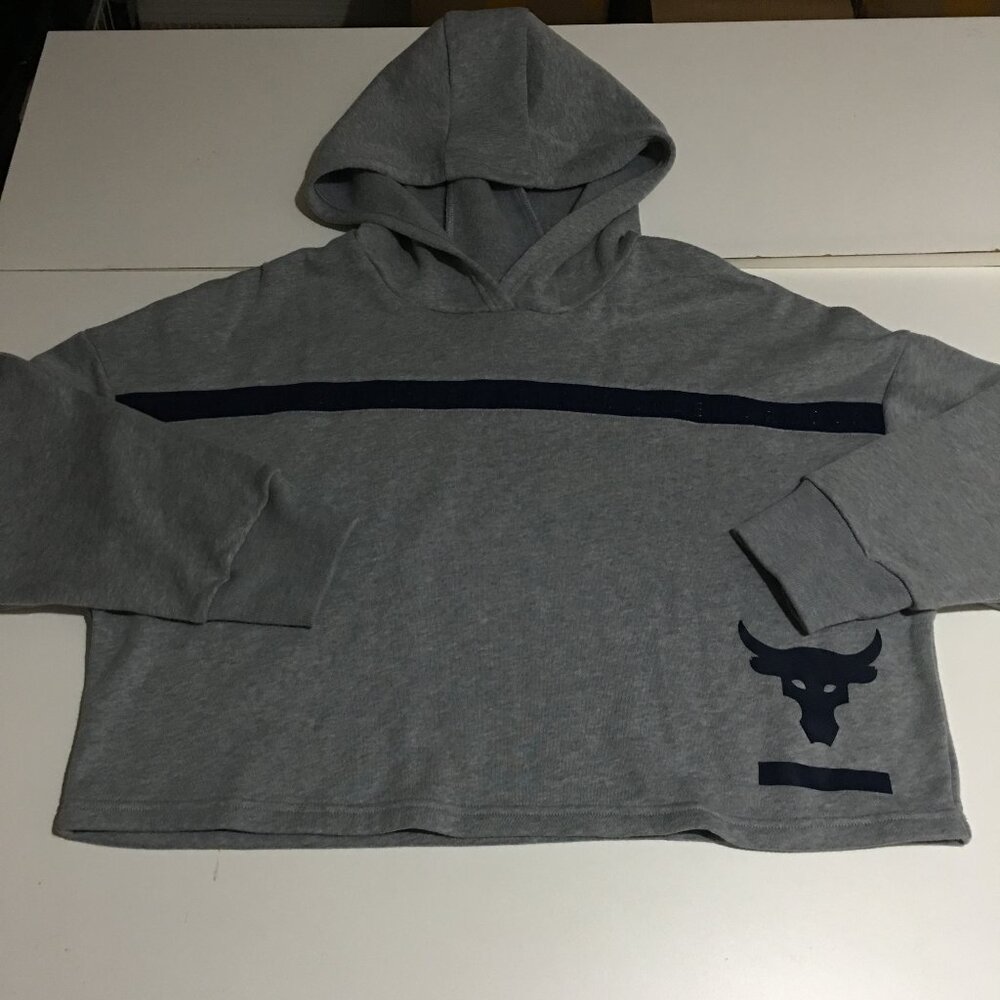 Under Armour Womens XS Sweatshirt Crop Dwayne Johnson Project Rock Respect Blood